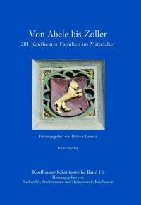 Blaues Buch mit dem Titel: "Von Abele bis Zoller". Auf dem Cover ist ein Wappen mit einem goldenen L&ouml;wen.